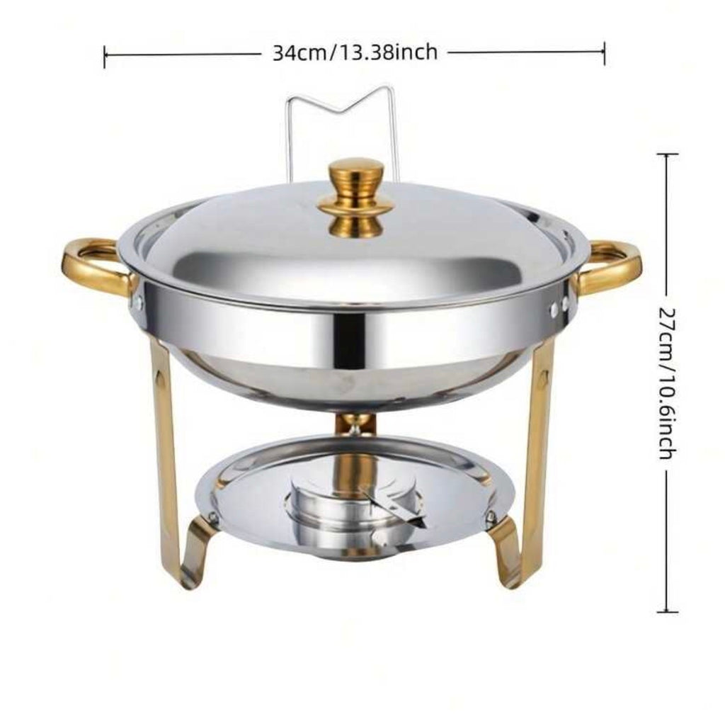5L Stainless Steel Round Buffet Chafing Dish - Available for HIRE