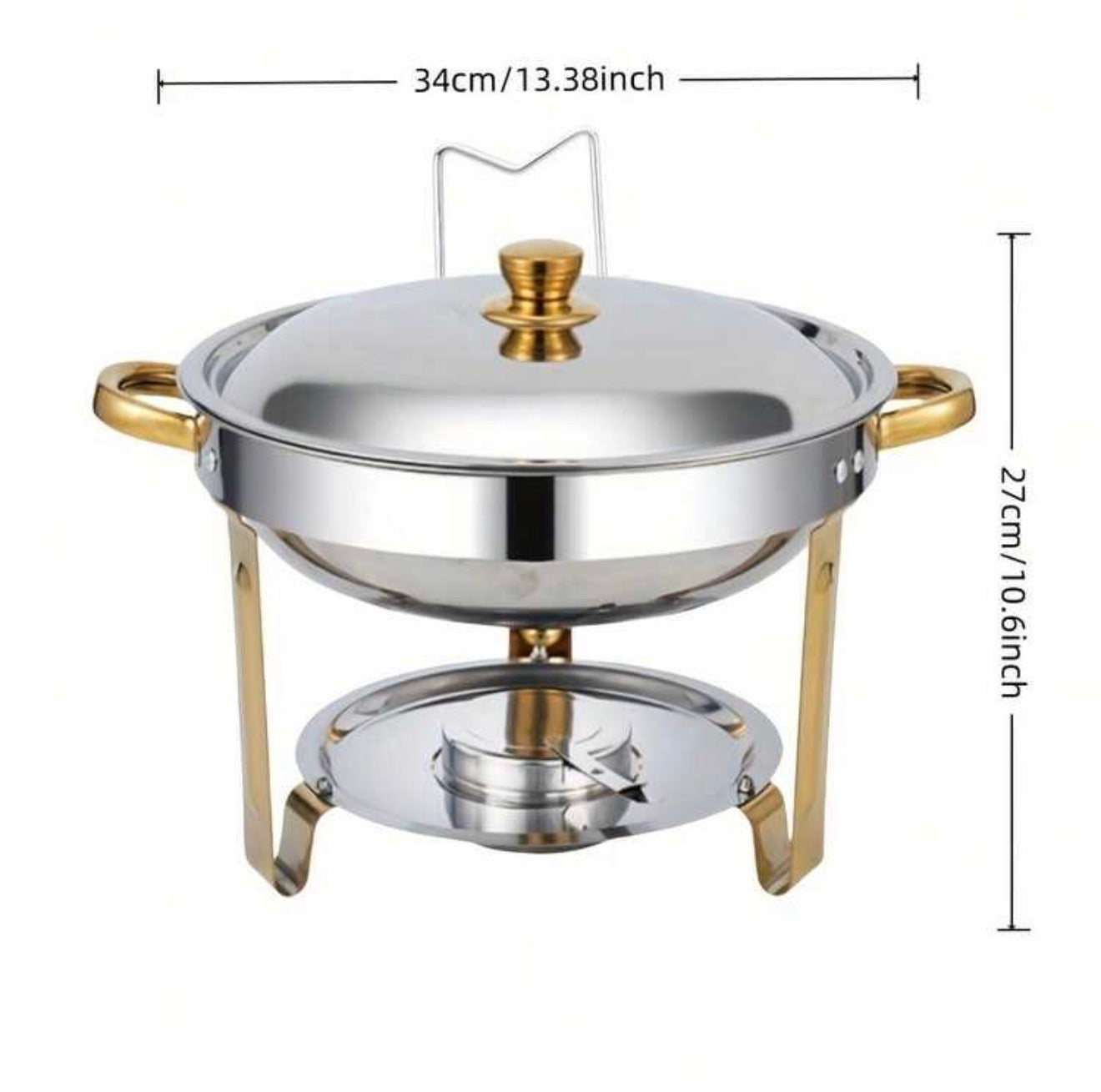 5L Stainless Steel Round Buffet Chafing Dish - Available for HIRE