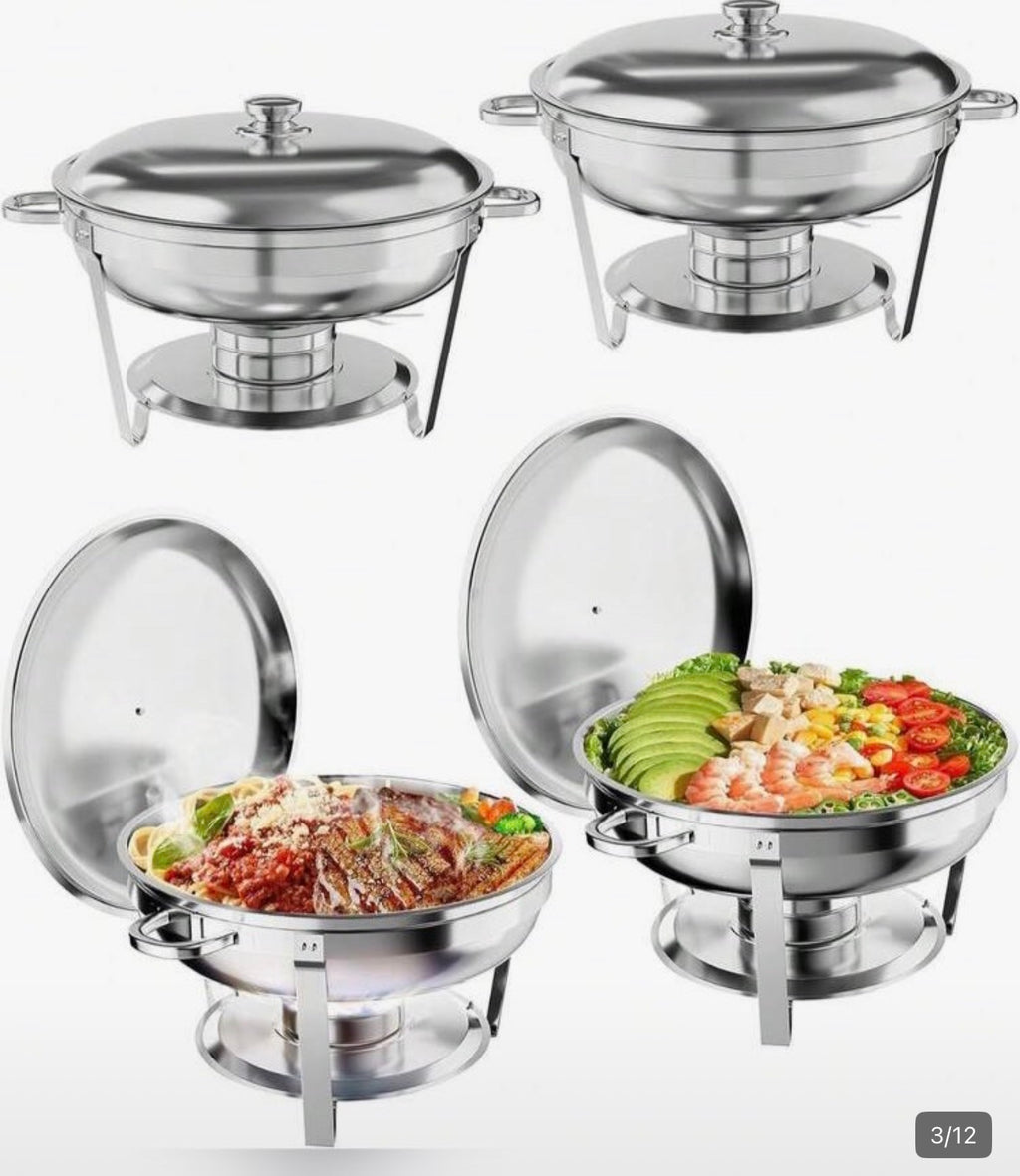 5L Stainless Steel Round Buffet Chafing Dish - Available for HIRE