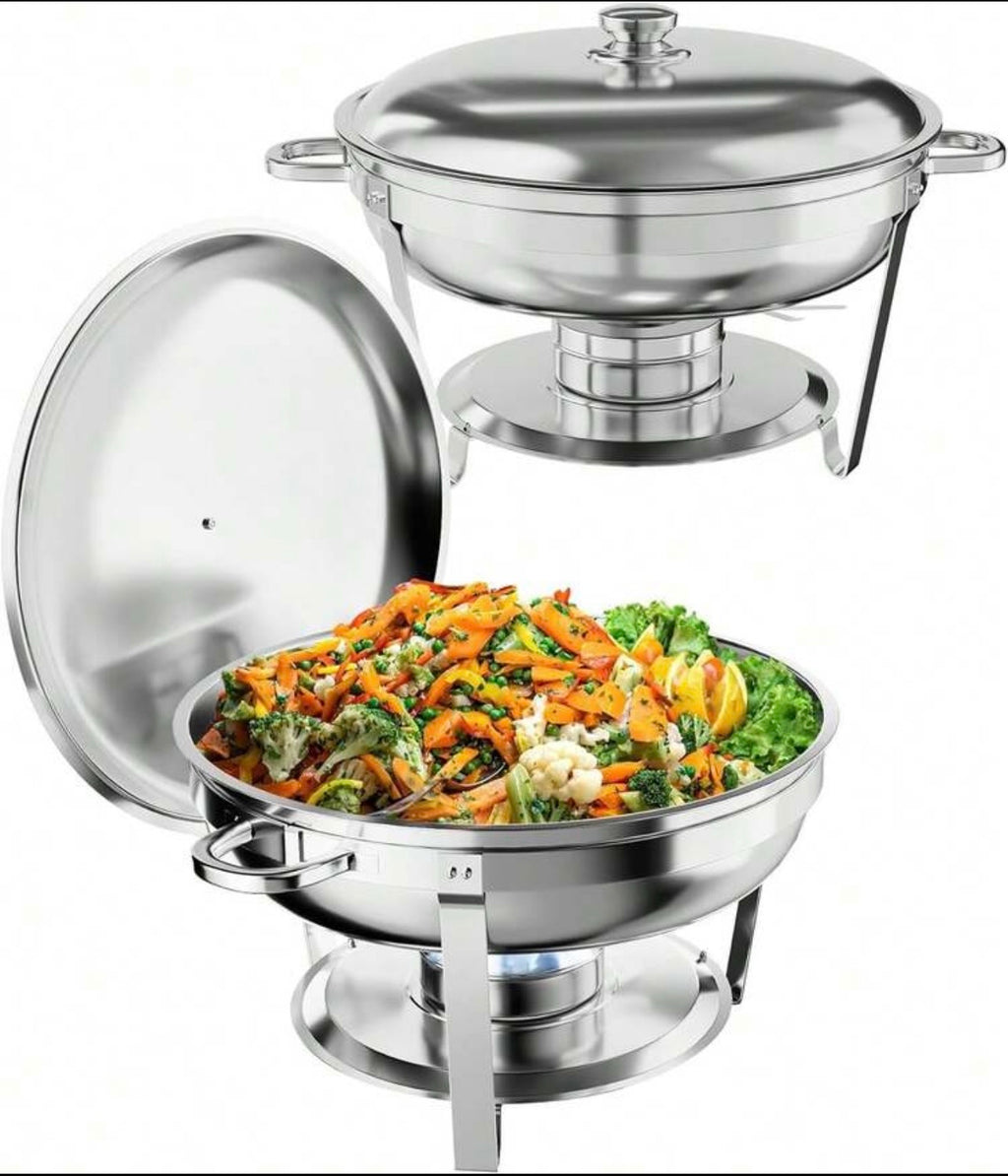 5L Stainless Steel Round Buffet Chafing Dish - Available for HIRE
