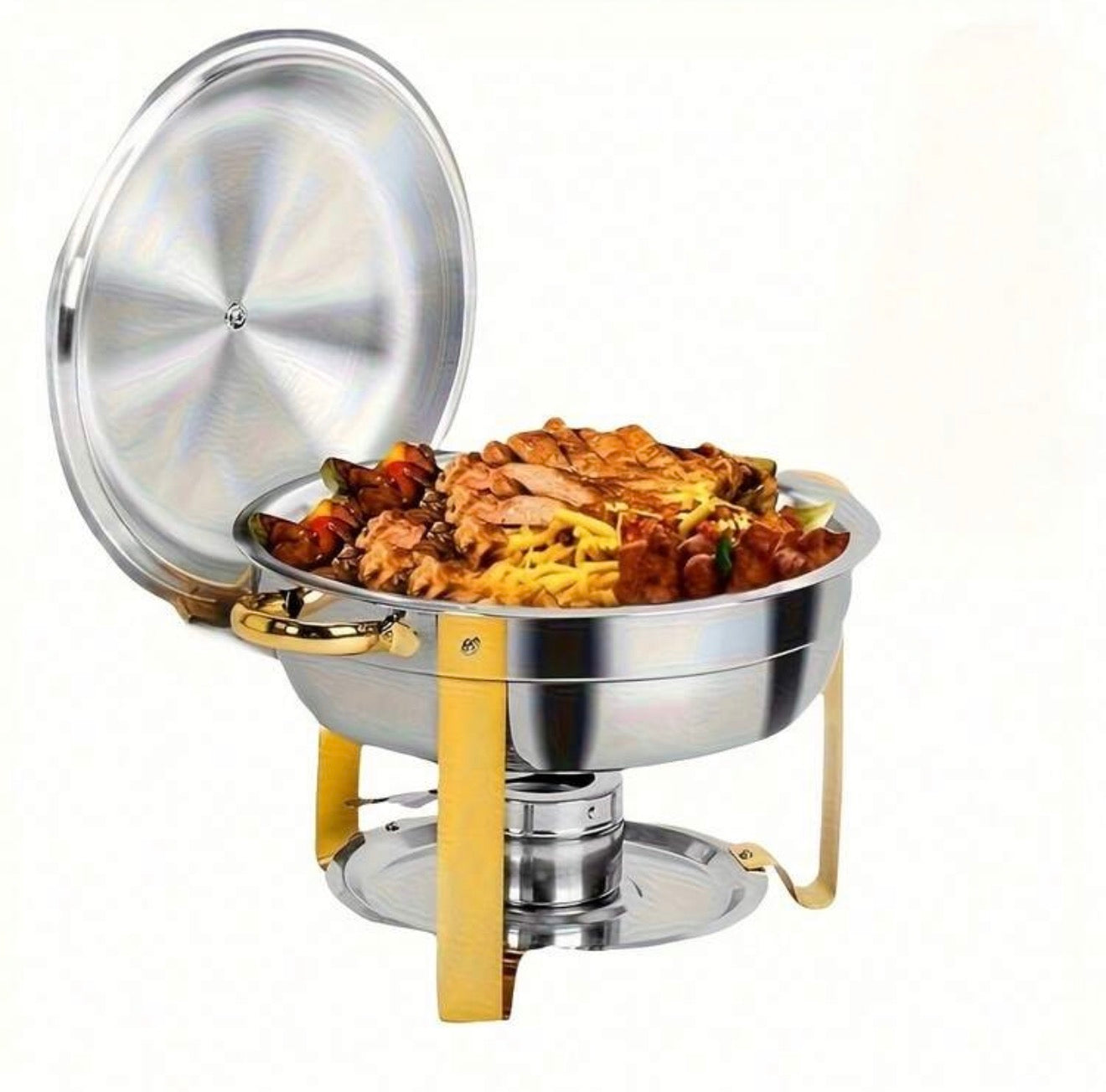 5L Stainless Steel Round Buffet Chafing Dish - Available for HIRE